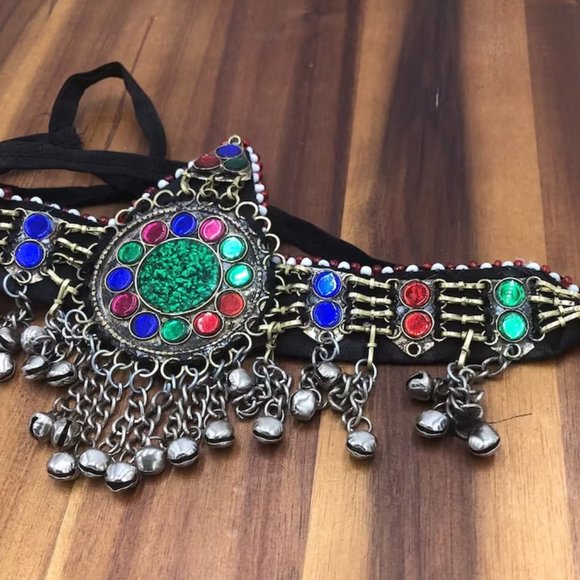 Afghan Kuchi Bells Matha Patti, Headpiece, Hair Jewelry - Picture 2 of 6